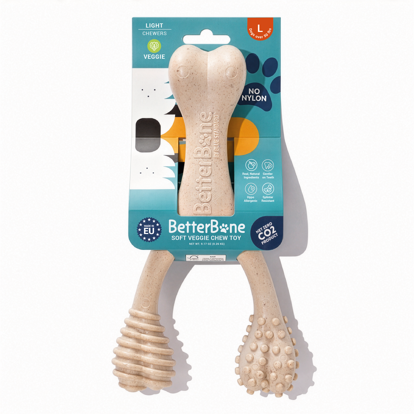 BetterBone Large Chew Toy Large Light Veggie Dog Toys BetterBone All Natural Eco-Friendly Dog Chews & Bones