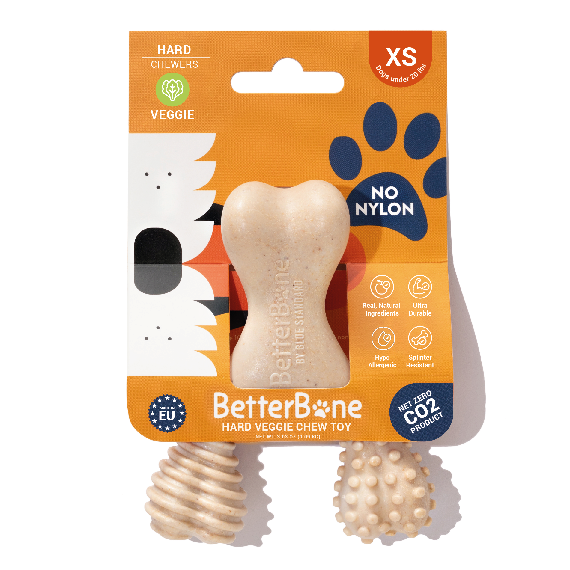 BetterBone Mini Chew Toy Mini Hard Veggie Dog Toys BetterBone All Natural Eco-Friendly Dog Chews & Bones