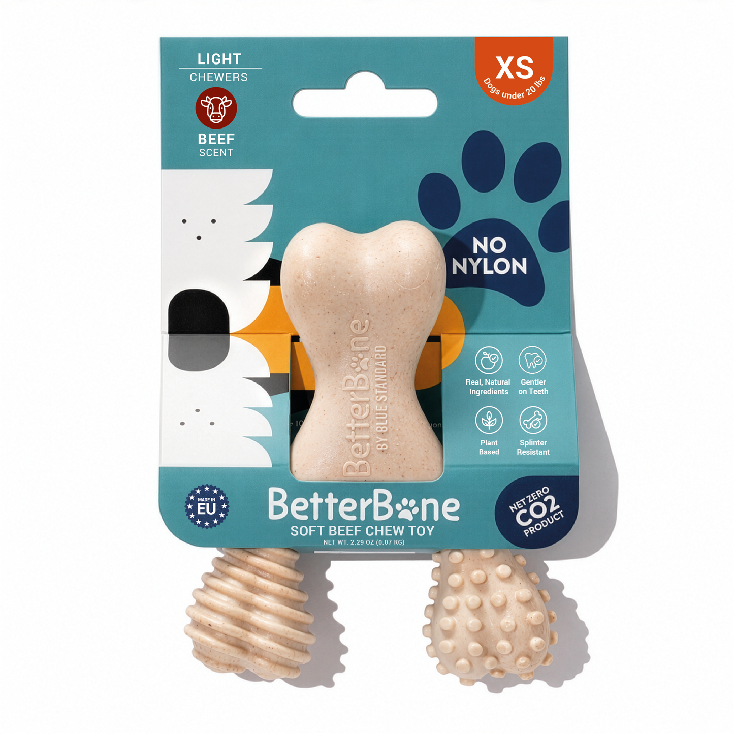 BetterBone Mini Chew Toy Mini Light Beef Dog Toys BetterBone All Natural Eco-Friendly Dog Chews & Bones
