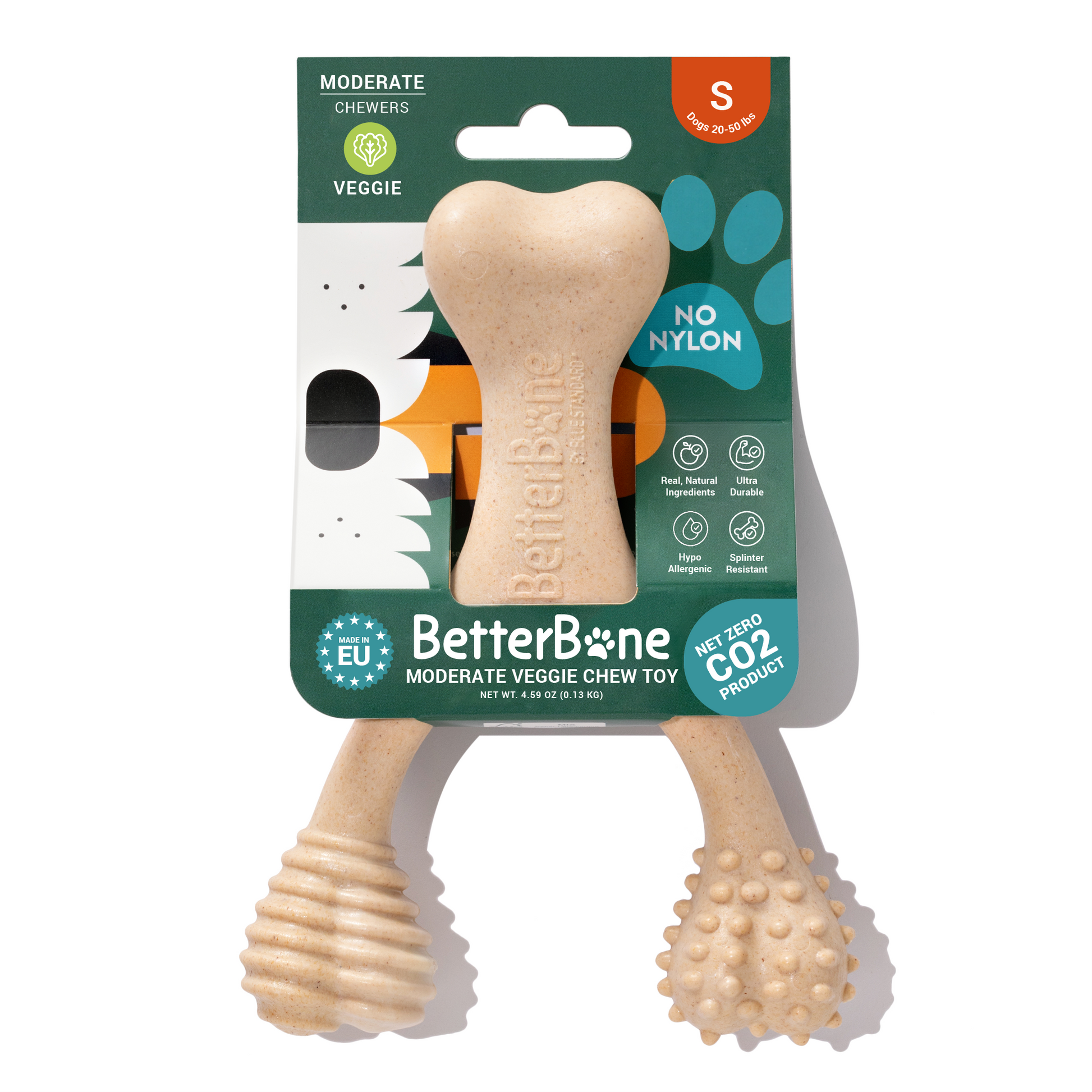 BetterBone Small Chew Toy Small Moderate Veggie Dog Toys BetterBone All Natural Eco-Friendly Dog Chews & Bones