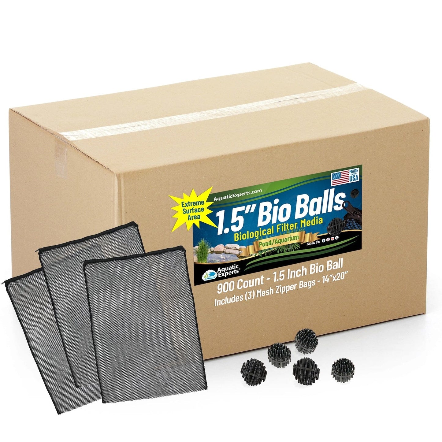 Bio Balls Filter Media - 1.5 Inch Large Bio Ball for Pond Filter - Perfect Bio Balls for Pond Filter Media – Made in The USA Bio balls Aquatic Experts