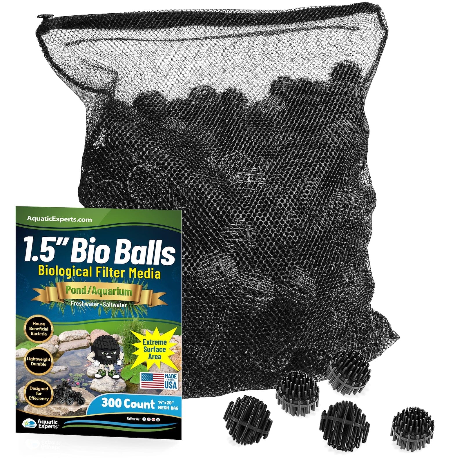 Bio Balls Filter Media - 1.5 Inch Large Bio Ball for Pond Filter - Perfect Bio Balls for Pond Filter Media – Made in The USA Bio balls Aquatic Experts