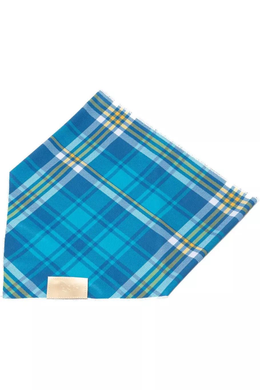 Blue Spruce Plaid Dog Bandana XL - 35in x 17in bandana Aria the Fox