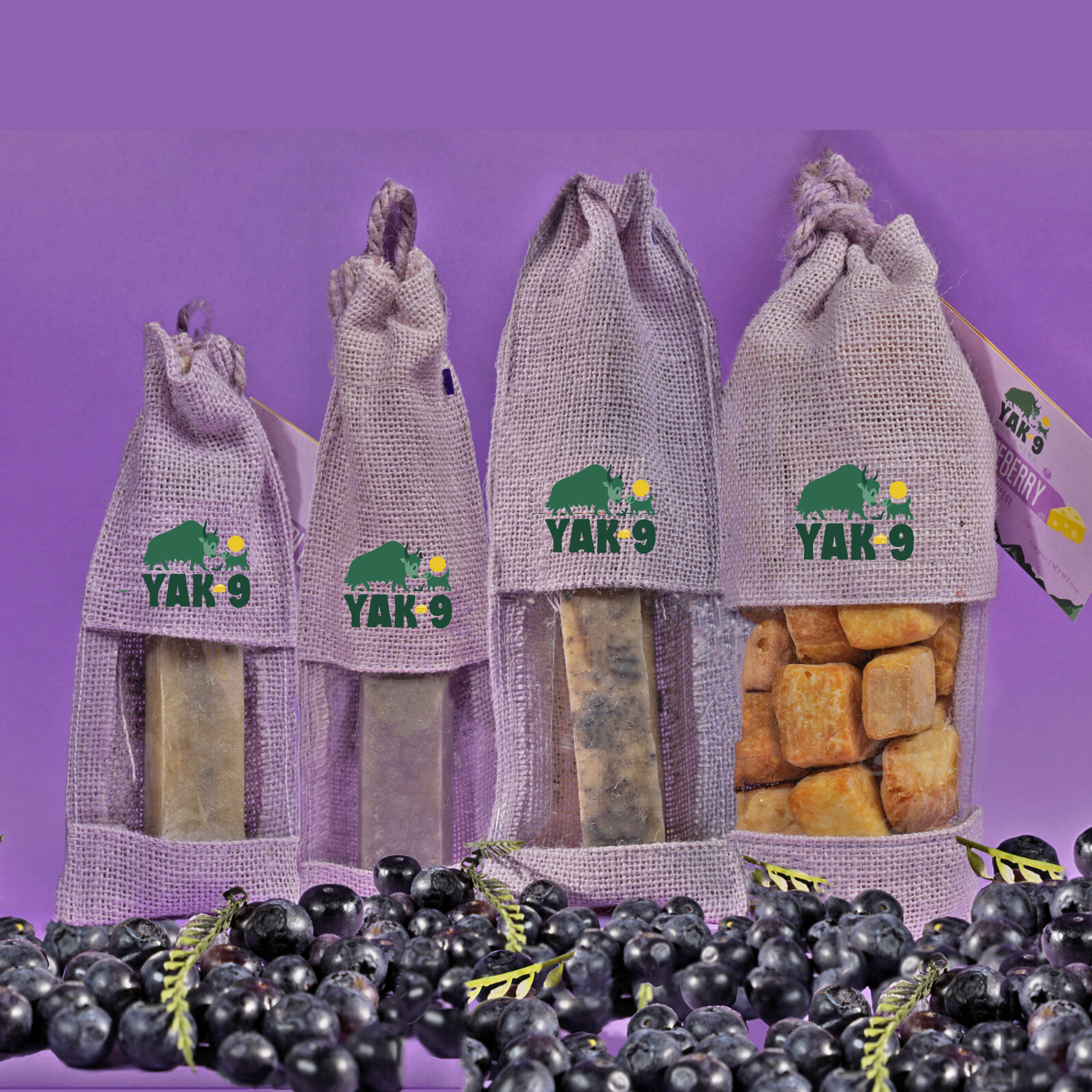 Blueberry Cheese Chews for Dogs BLUEBERRY YAK CHEWS Yak9 Chews