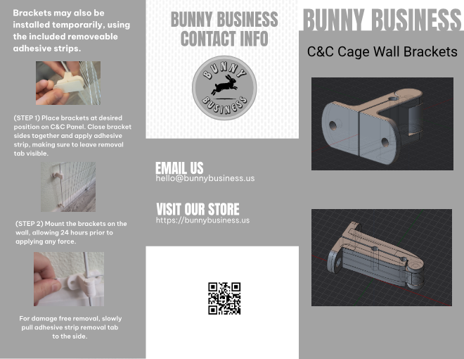 C&C Cage Wall Mount Brackets (4-Pack) – Guinea Pigs, Ferrets & Small Pets Xpen Hardware Bunny Business