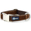Brown Velvet Essential Dog Collar 1 inch wide 2 Hounds Design