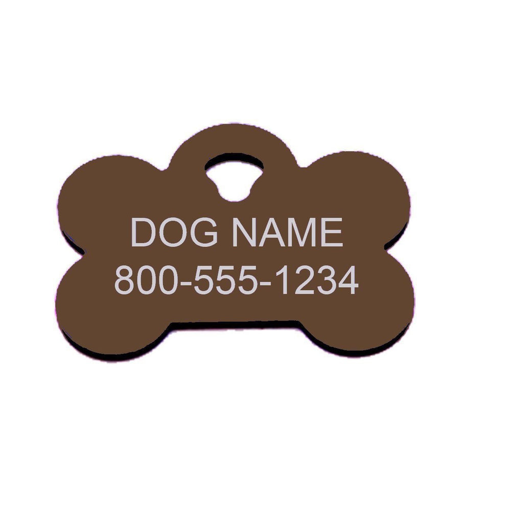 Personalized Engraved ID Tag Brown Dogline