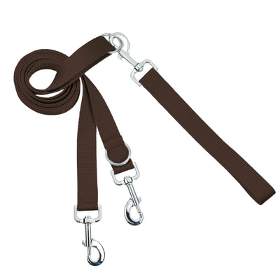 Euro Dog Leash Double Connection (Multiple Color Options) Brown 2 Hounds Design