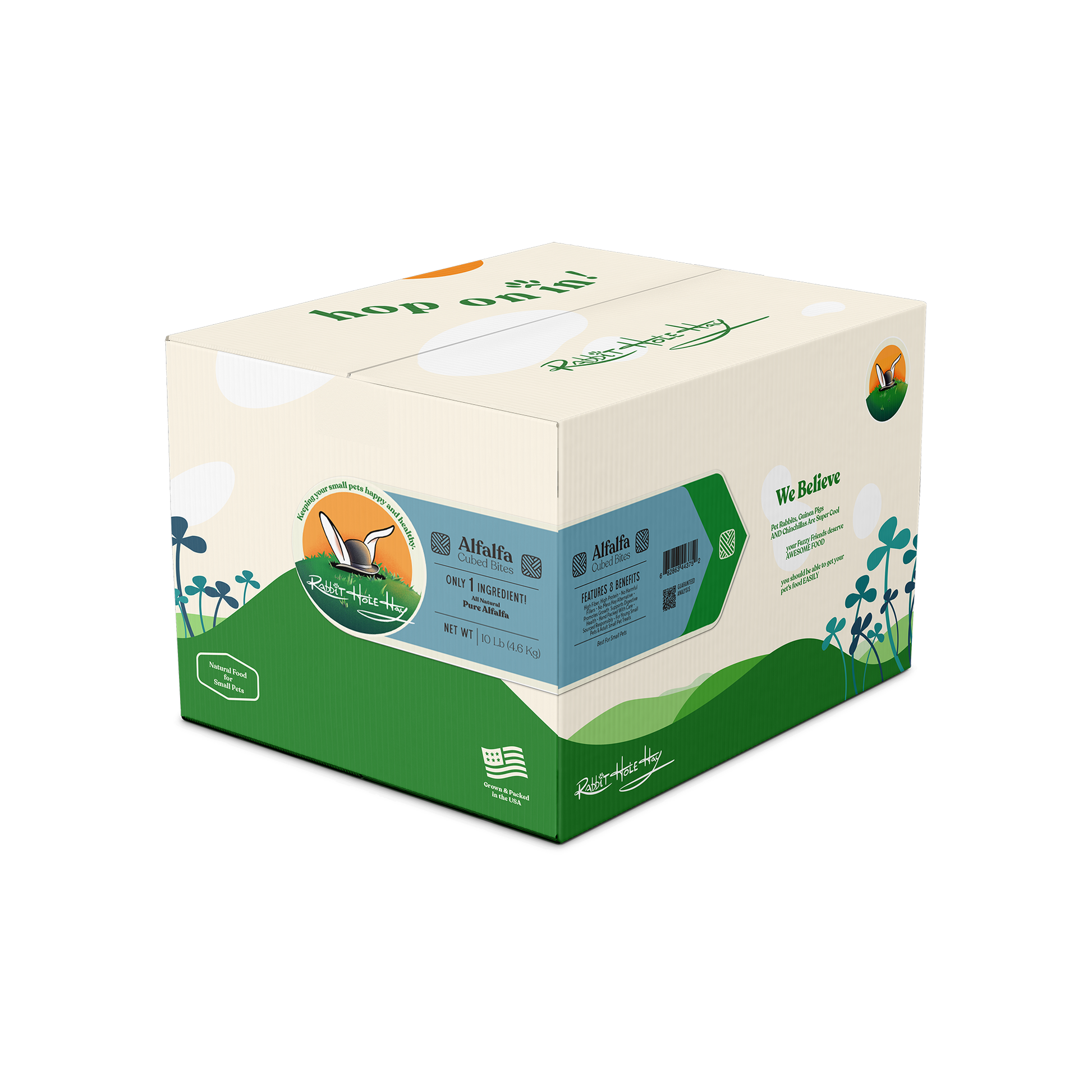 Rabbit Hole Hay All Natural Alfalfa Hay Cubes 10 lb Cubes Rabbit Hole Hay