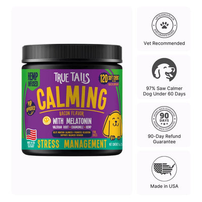 Calming Support With Hemp For Dogs 9oz Jar (120 Count) Dog Soft Chews Dogline