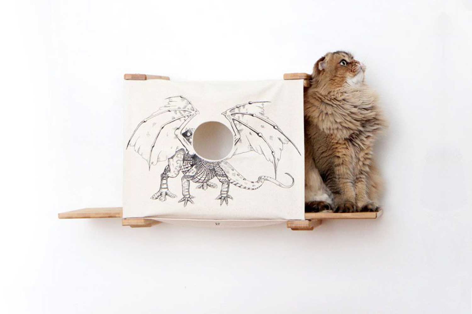 Cat Cubby for Wall - Covered Cat Bed Catastrophic Creations