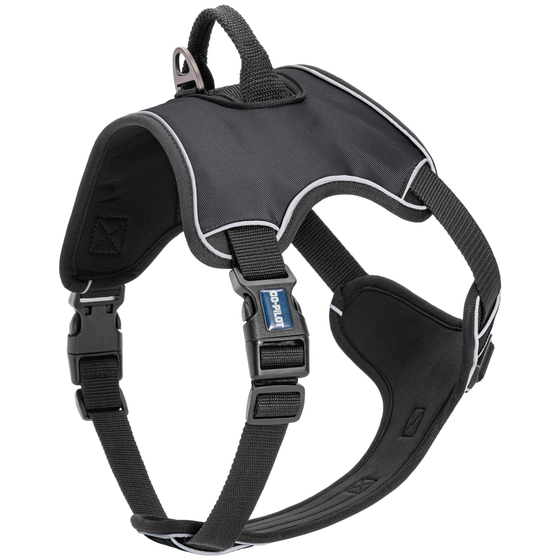 Co-Pilot Adjustable No Pull Dog Harness with Handle Black Dog Harnesses Dogline