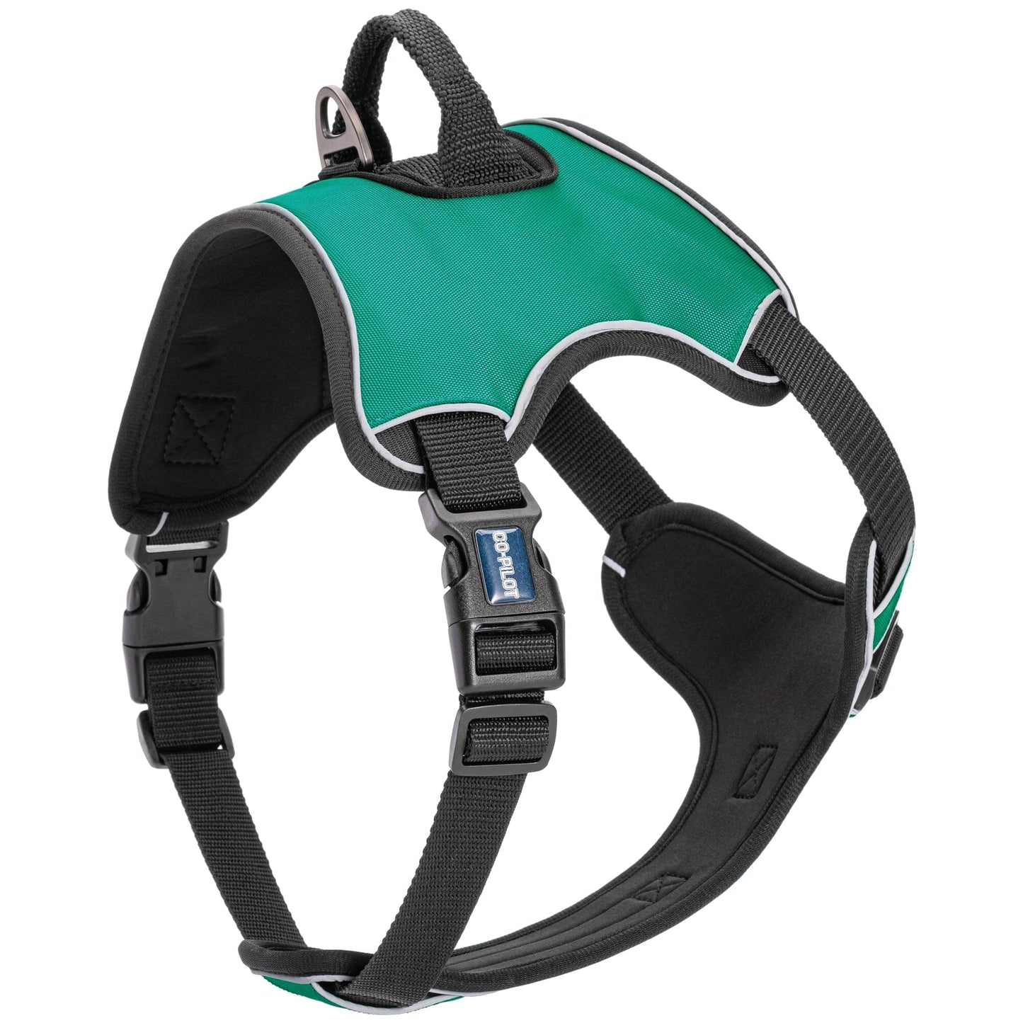Co-Pilot Adjustable No Pull Dog Harness with Handle Teal Dog Harnesses Dogline