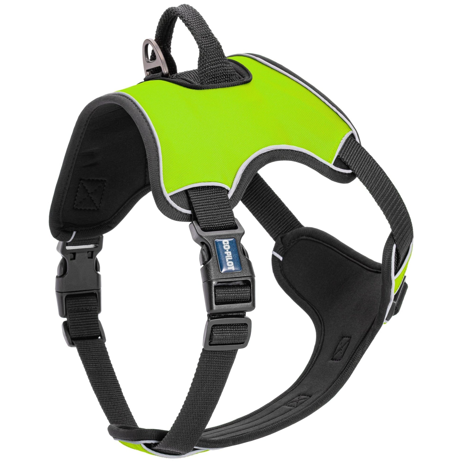 Co-Pilot Adjustable No Pull Dog Harness with Handle Lime Green Dog Harnesses Dogline