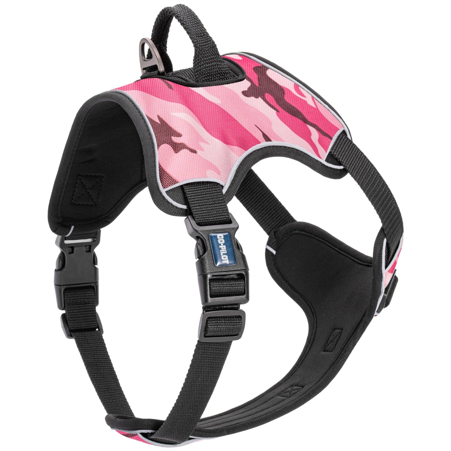 Co-Pilot Adjustable No Pull Dog Harness with Handle Pink Camo Dog Harnesses Dogline