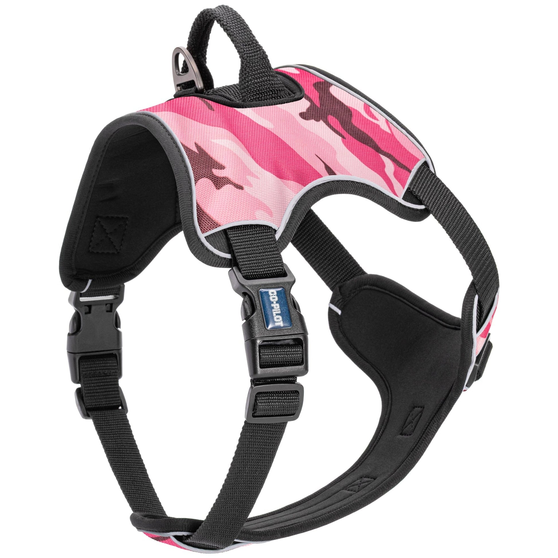 Co-Pilot Adjustable No Pull Dog Harness with Handle Pink Camo Dog Harnesses Dogline