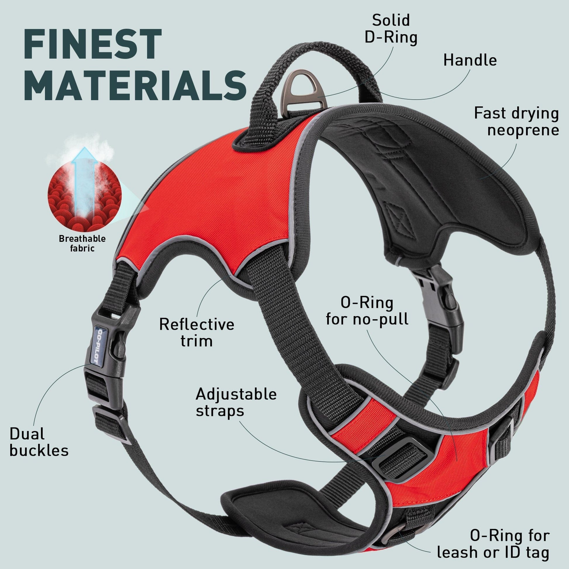 Co-Pilot Adjustable No Pull Dog Harness with Handle Dog Harnesses Dogline