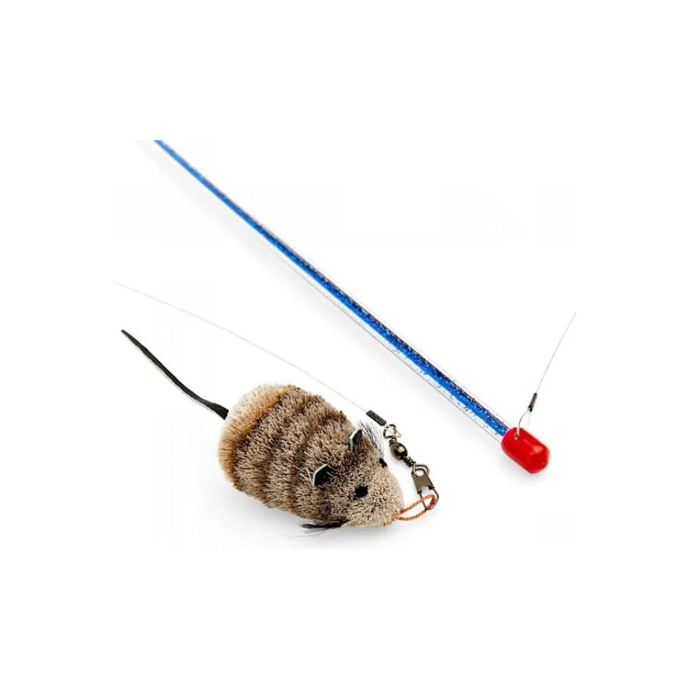 Cat Catcher Teaser Wand with Mouse Cat Toy - by Go Cat Cat Toys Elite Pet Distributors