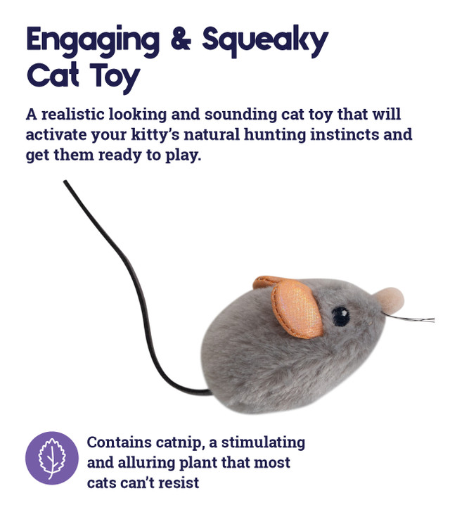 Catstages Squeak Squeak Mouse Grey Cat Toys Cat Stages