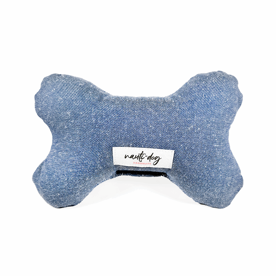 Chambray Classic Oxford Denim Woven Stuffed Squeaker Wubby Dog Toy Dog Squeaker Toys Nauti-dog Handmade