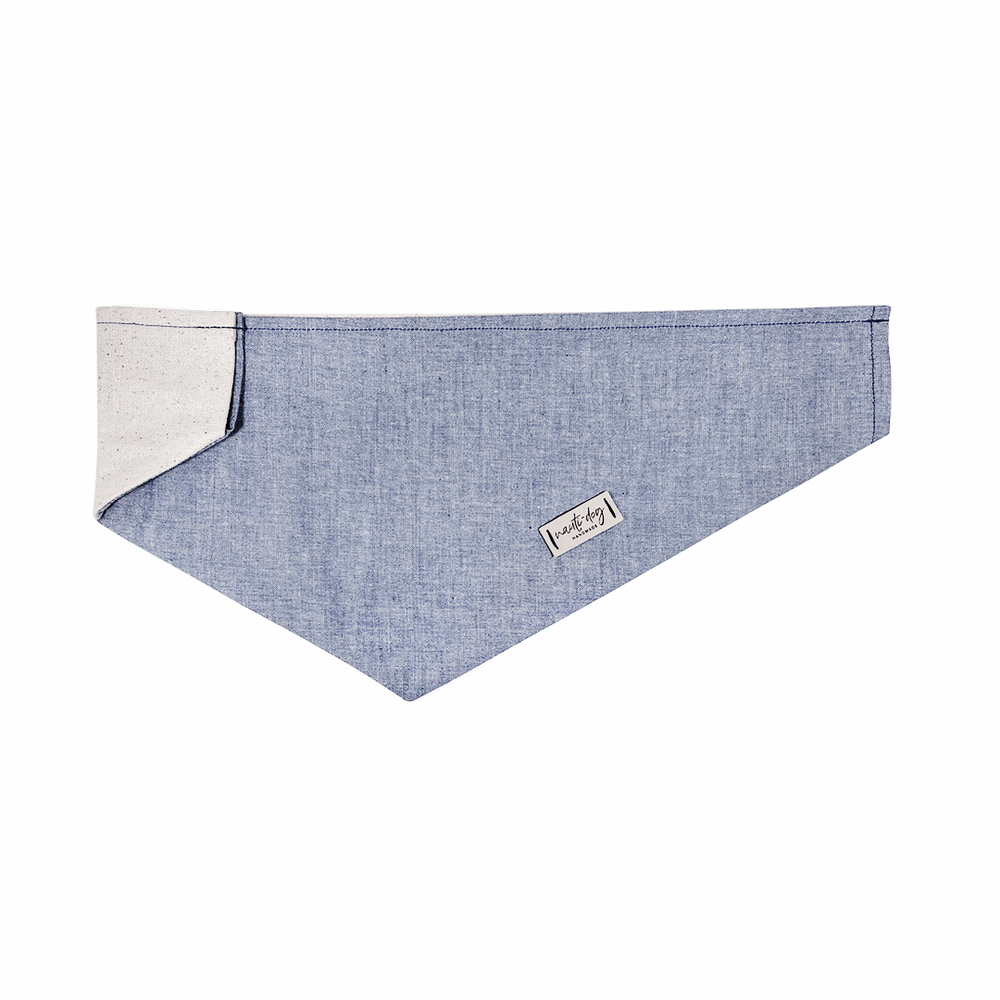 Chambray Classic Oxford Over-the-collar Dog Bandana Over-the-collar Bandanas Nauti-dog Handmade