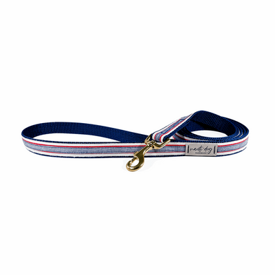 Chambray Classic Oxford Ribbon Dog Leash Dog Leashes Nauti-dog Handmade