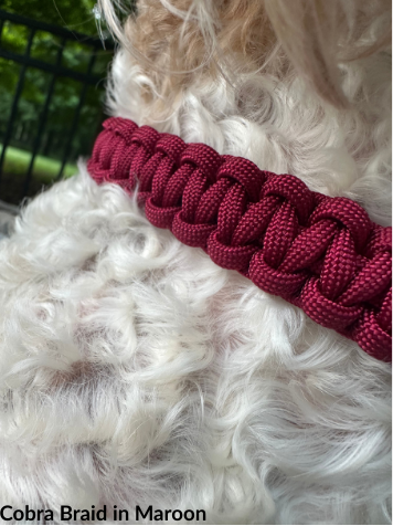 Cobra Braid in Maroon Handmade Dog Collar Handmade Braided Collars Pawsh Pup Co.