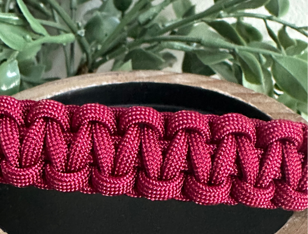Cobra Braid in Maroon Handmade Dog Collar Handmade Braided Collars Pawsh Pup Co.