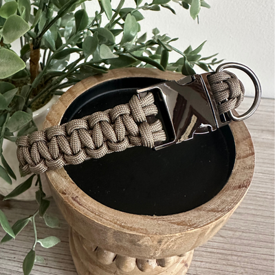 Cobra Braid in Tan - Handmade Dog Collar Cobra Braid Handmade Braided Collars Pawsh Pup Co.
