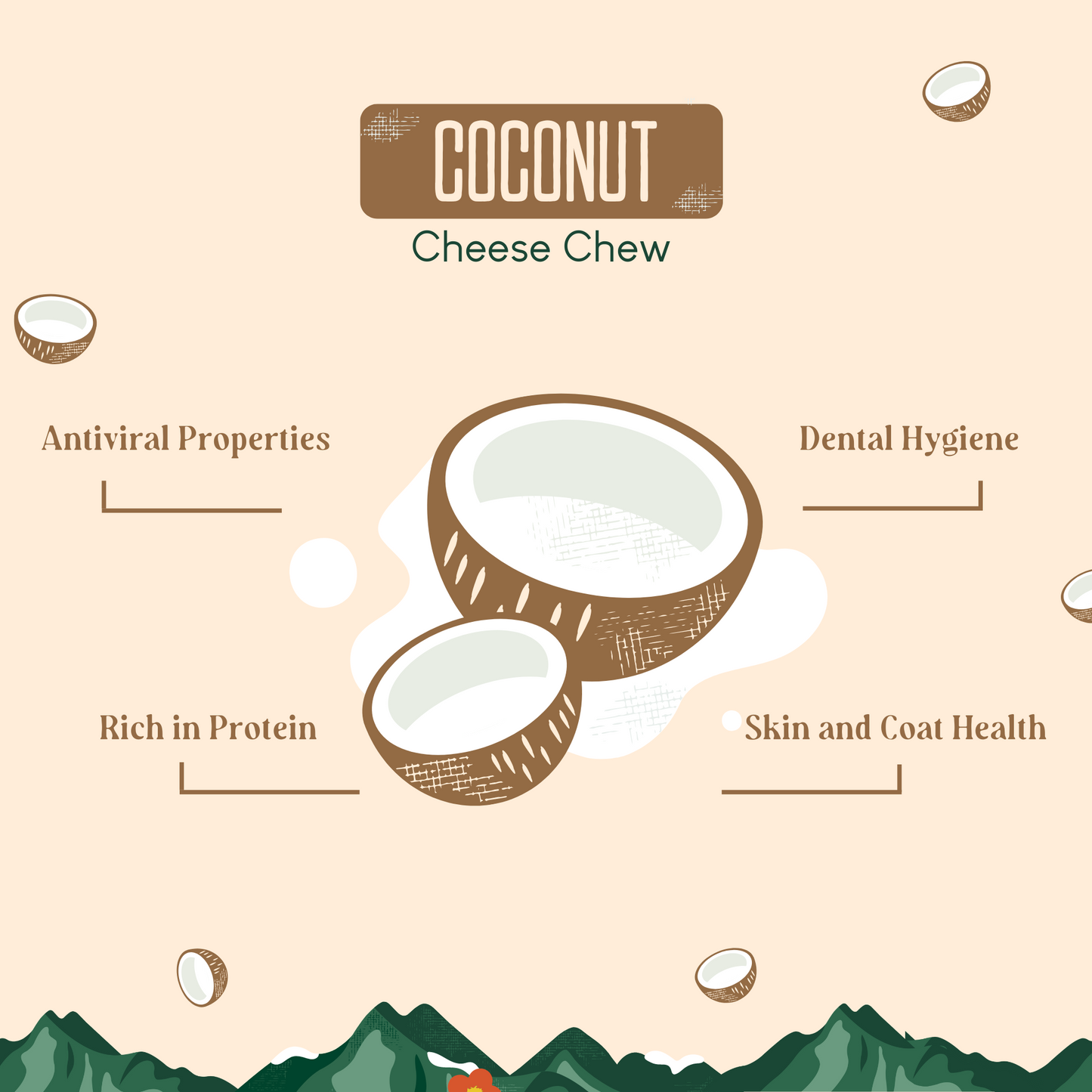 Coconut Cheese Chews for Dogs COCONUT YAK CHEWS Yak9 Chews