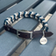 Coiled Charm Hand Braided Dog Collar in Navy, Tan, & Cream Handmade Braided Collars Pawsh Pup Co.