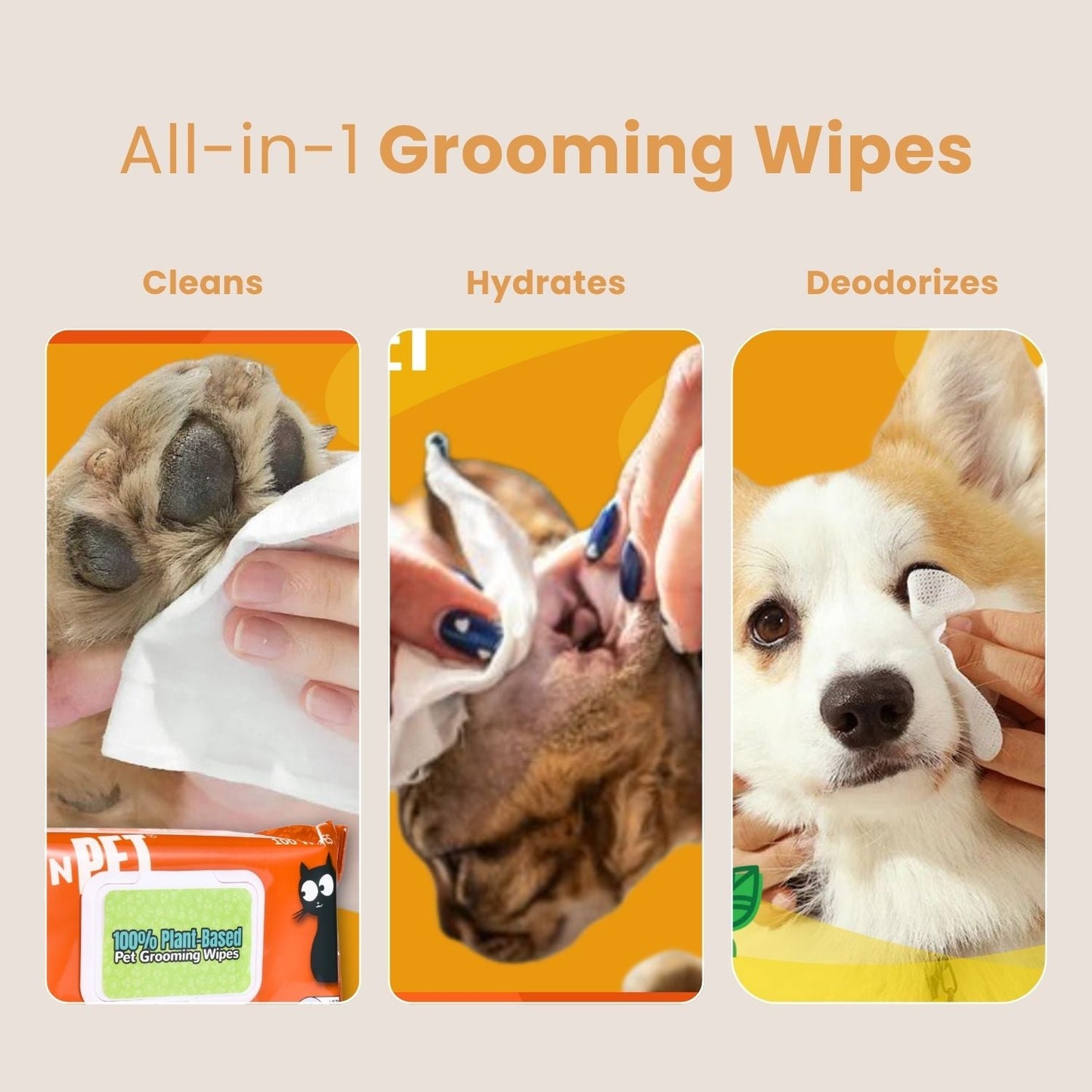 Dog Wipes Cleaning & Deodorizing 400 Count Pet Wipes Pet N Pet ®