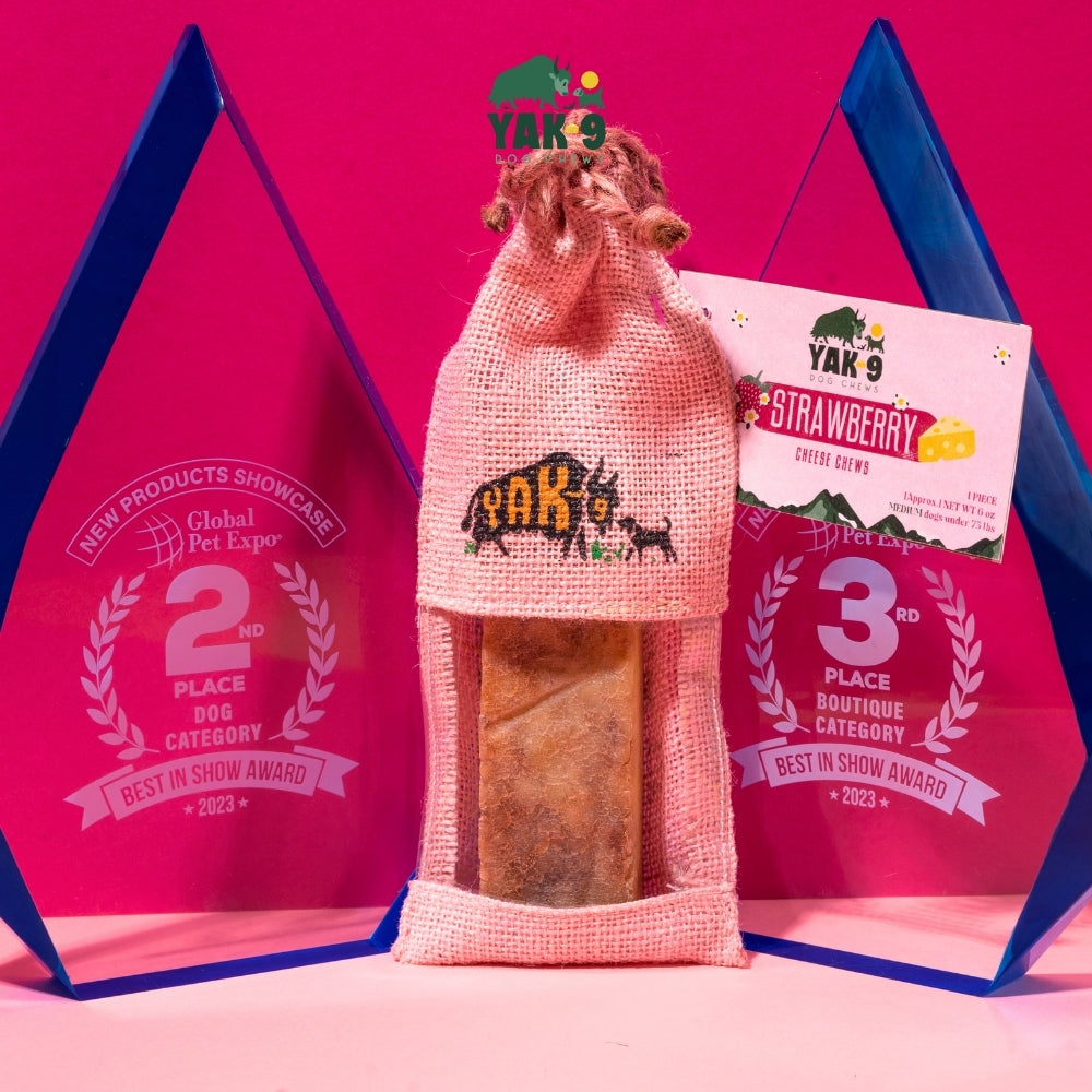 Strawberry Cheese Chews for Dogs STRAWBERRY YAK CHEESE CHEWS Yak9 Chews