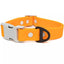 Crimson Glow Waterproof Dog Collar Bright Orange Gray Collar Aria the Fox
