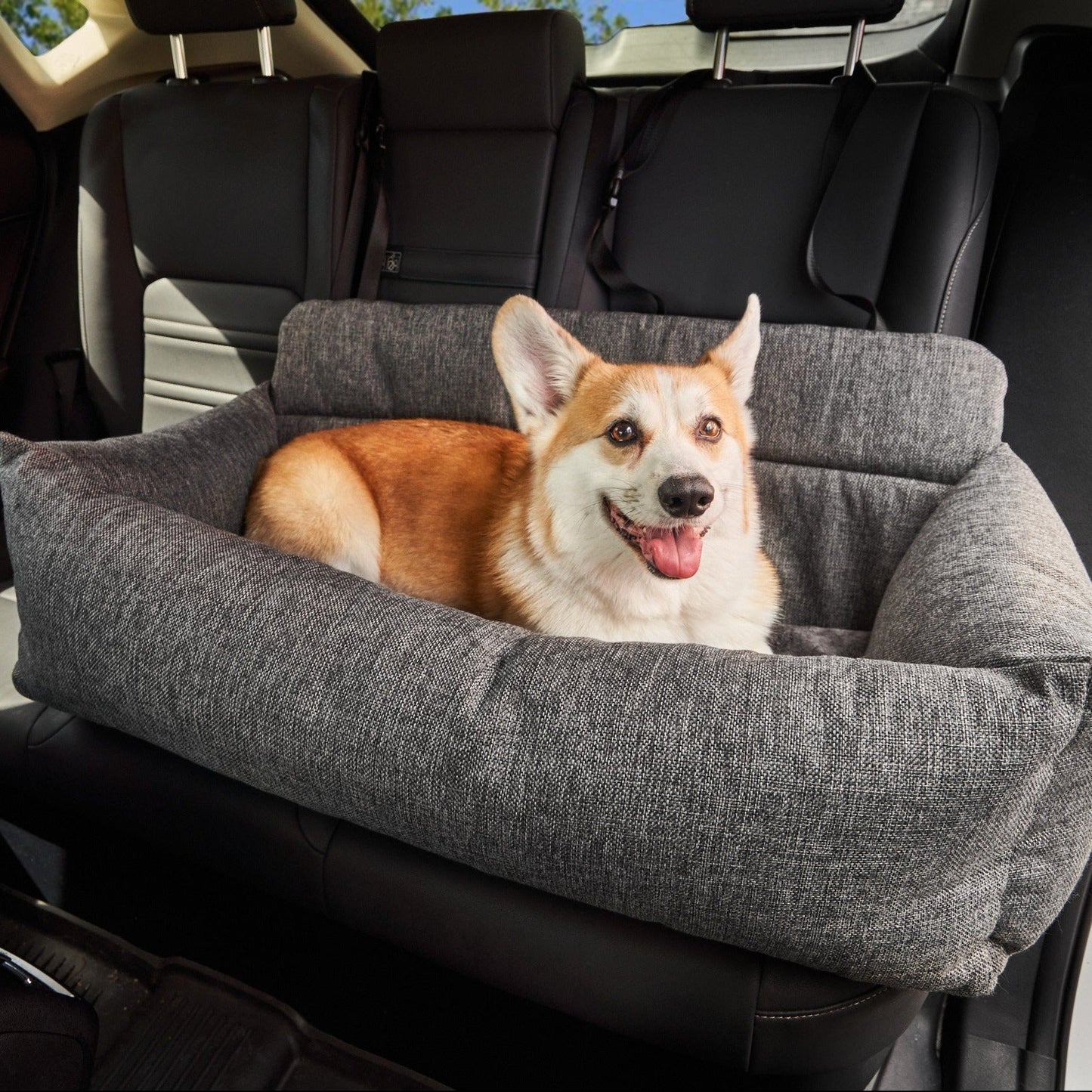 PupProtector™ Performance Tweed Memory Foam Dog Car Bed Travel Paw