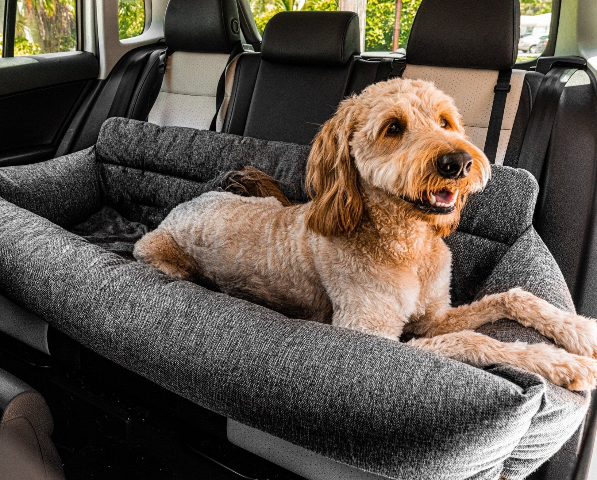 PupProtector™ Performance Tweed Memory Foam Dog Car Bed Travel Paw