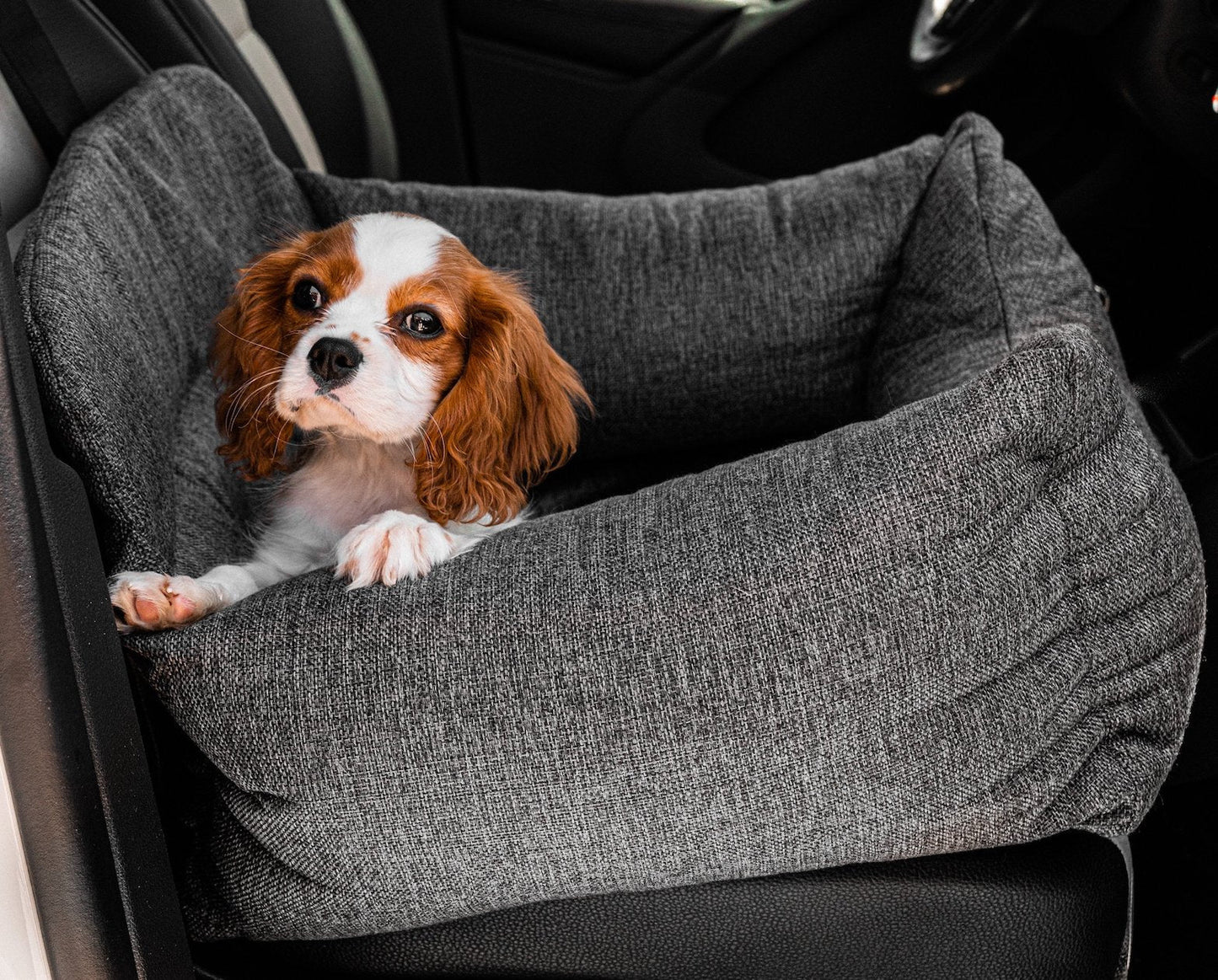 PupProtector™ Performance Tweed Memory Foam Dog Car Bed Travel Paw