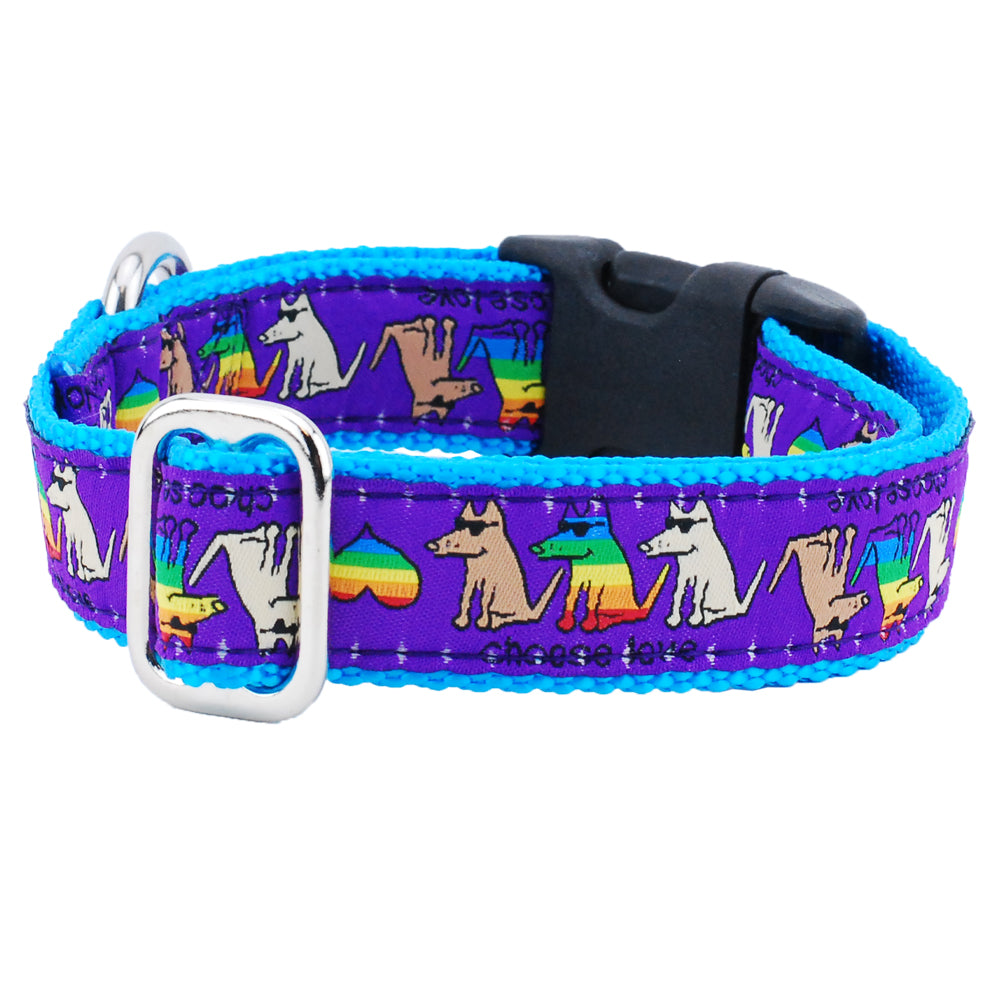1″ Choose Love Teddy The Dog Essential Martingale Dog Collar 2 Hounds Design