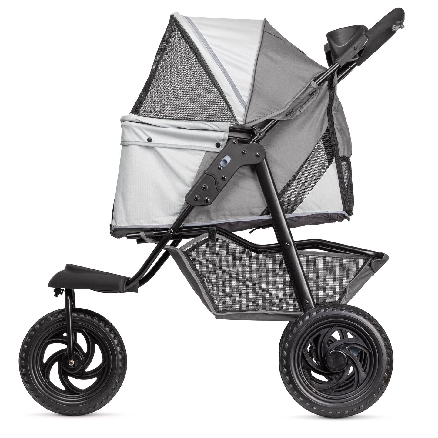 TrailRunner Pet Stroller with 12" Mixed Terrain Rubber Tires Gray Light Gray Pet Carriers Dogline