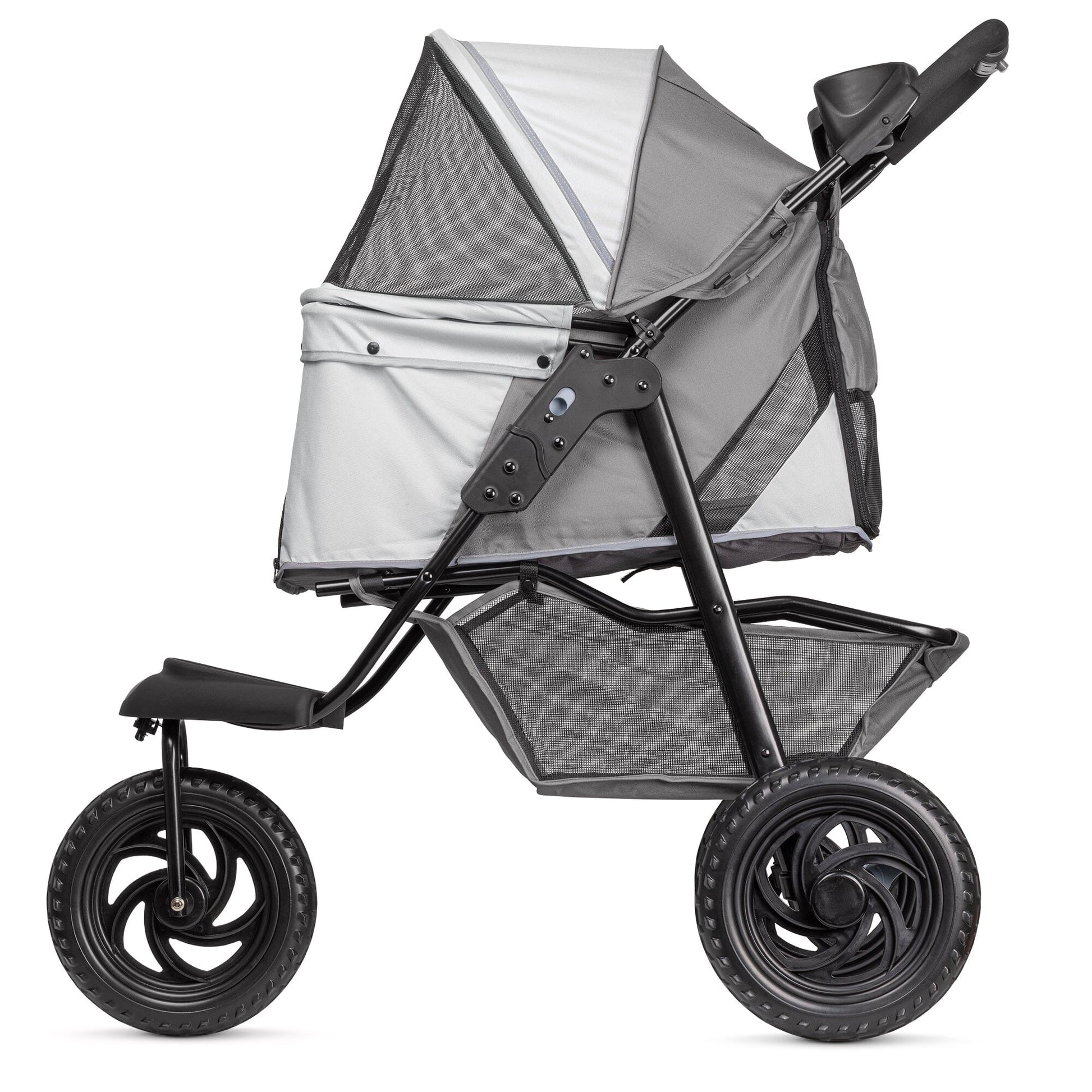 TrailRunner Pet Stroller with 12" Mixed Terrain Rubber Tires Gray Light Gray Pet Carriers Dogline