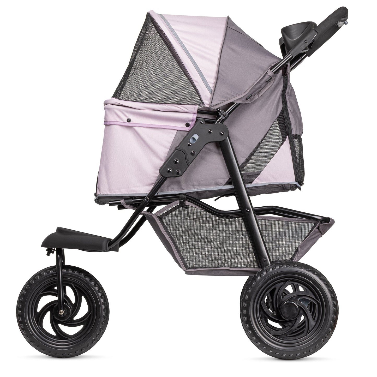 TrailRunner Pet Stroller with 12" Mixed Terrain Rubber Tires Gray Lavender Pet Carriers Dogline