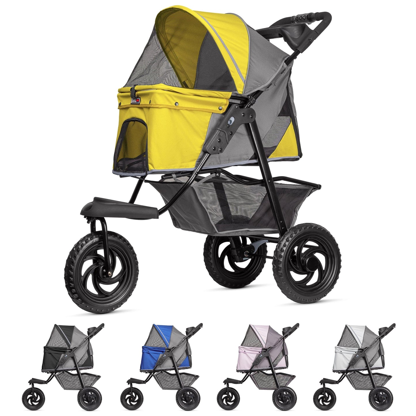 TrailRunner Pet Stroller with 12" Mixed Terrain Rubber Tires Pet Carriers Dogline
