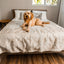 PupProtector™ Summer Short Fur Waterproof Throw Blanket - White with Brown Accents Large (80"L X 62"W) Dog Blanket Paw