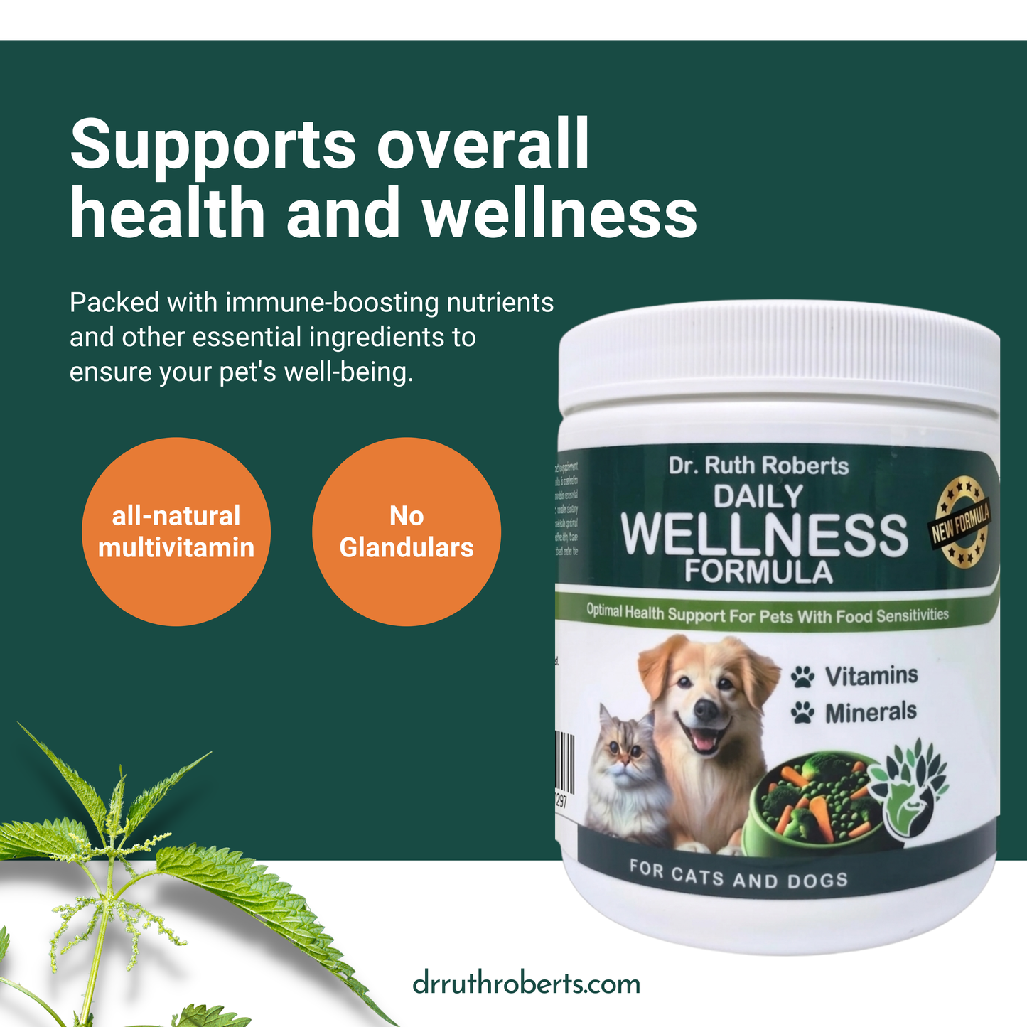 PRE-ORDER Daily Wellness Formula — Glandular-Free Multivitamin for Dogs & Cats with Beef, Pork, or Organ Sensitivities Vitamins & Supplements Dr. Ruth Roberts