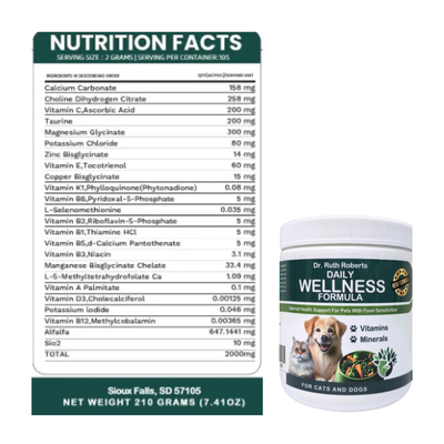 PRE-ORDER Daily Wellness Formula — Glandular-Free Multivitamin for Dogs & Cats with Beef, Pork, or Organ Sensitivities Vitamins & Supplements Dr. Ruth Roberts
