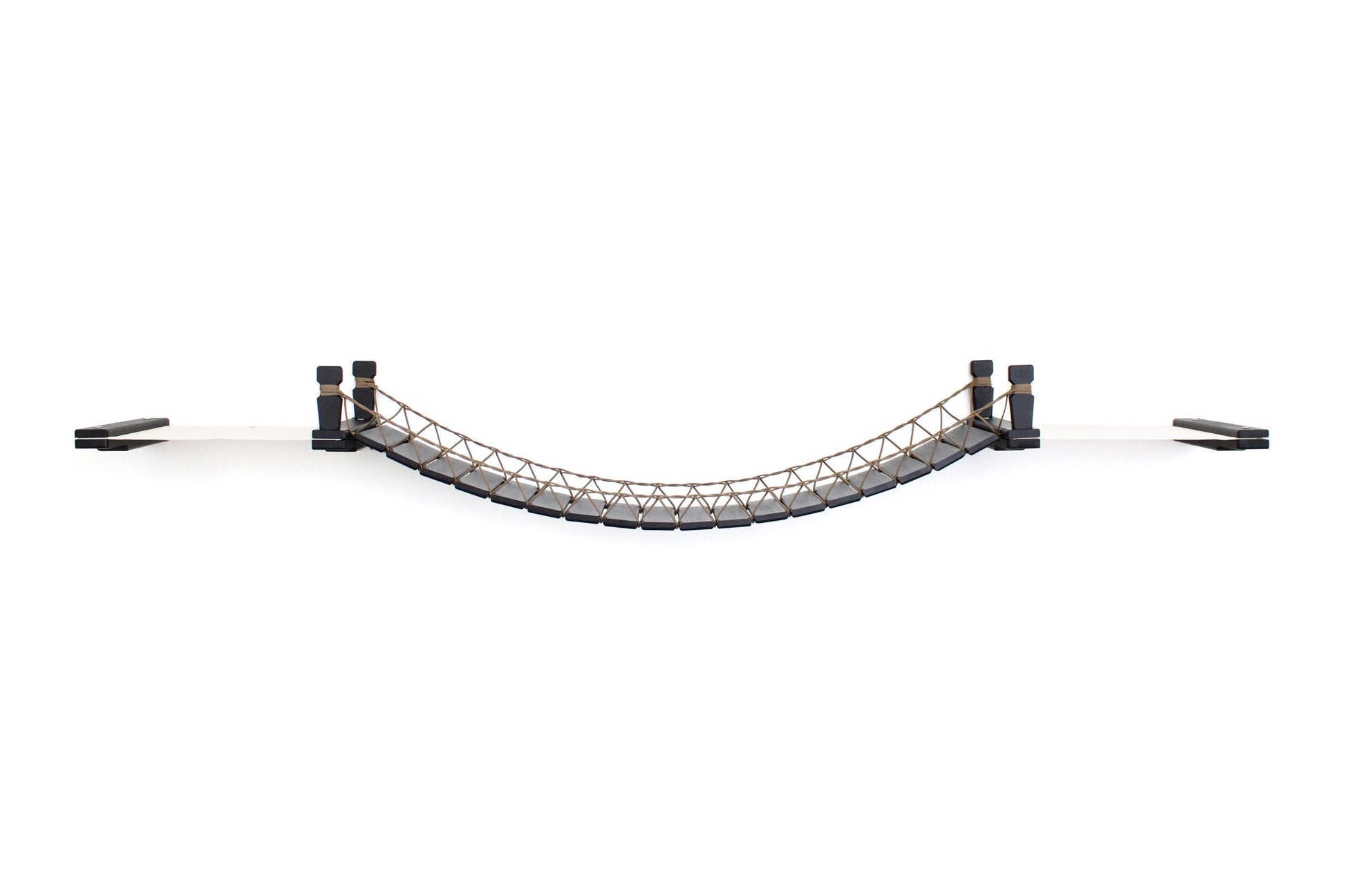 Double Cat Hammock and Climbing Bridge Combo Onyx Bamboo Natural Canvas 50" Cat Bridge Catastrophic Creations