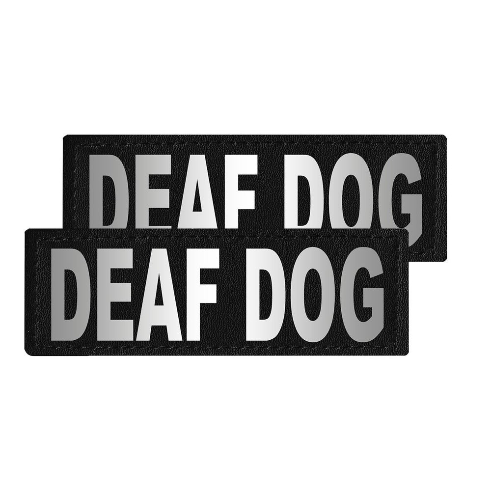 Removable Reflective Patches (Set of 2) "DEAF DOG" Dog Harnesses Dogline