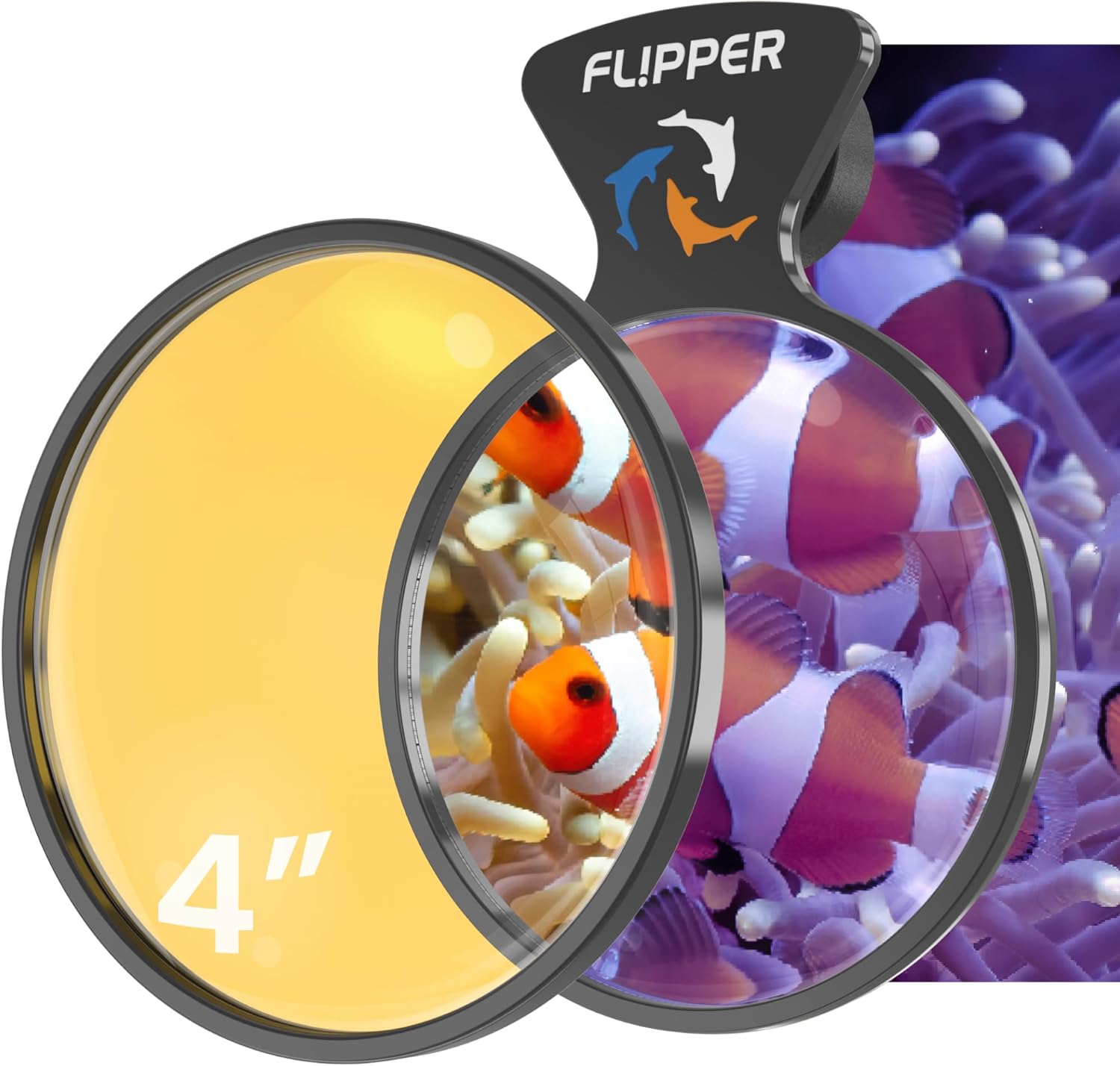 DeepSee Viewer Black 4" - Orange Filter Aquarium Viewer Flipper Aquarium Products
