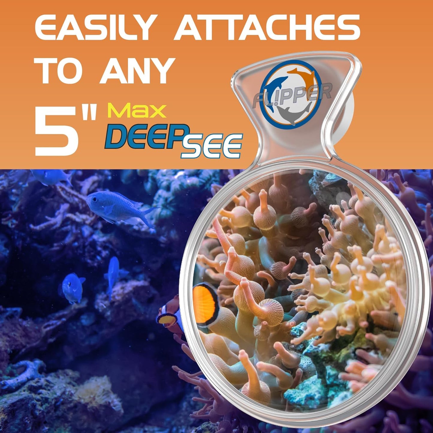 DeepSee Viewer Clear Max 5" - Orange Filter Flipper Aquarium Products