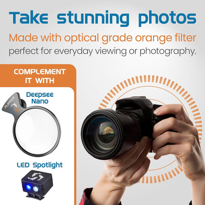 DeepSee Viewer Black Nano 3" - Orange Filter Aquarium Viewer Flipper Aquarium Products